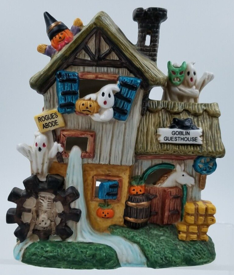 Goblin Guesthouse Rogues Abode Light Up Halloween Ceramic Collectible 7″ Tall