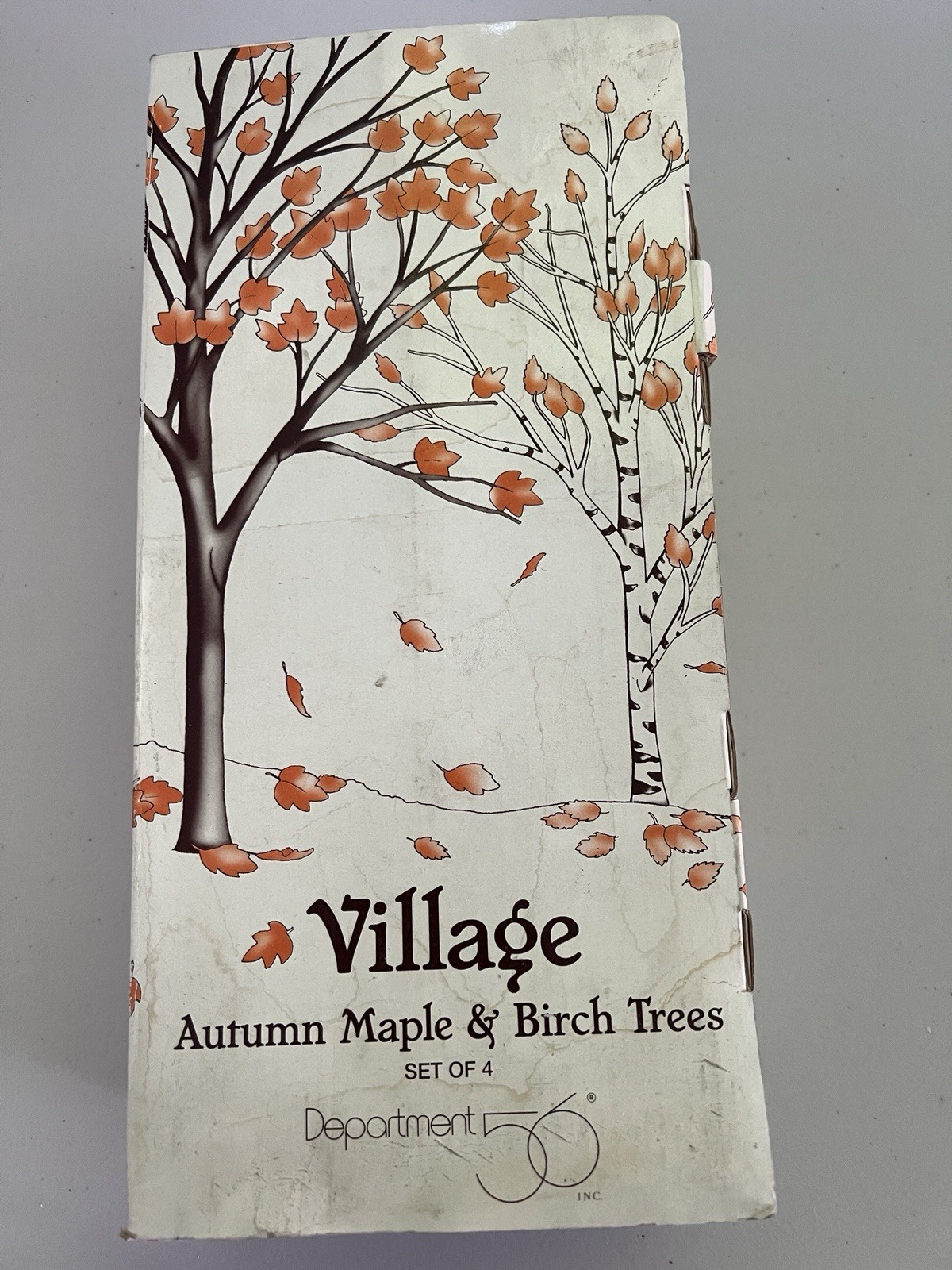 Dept 56 Village: Autumn Maple & Birch Trees #52655 (4 trees) for display scenes