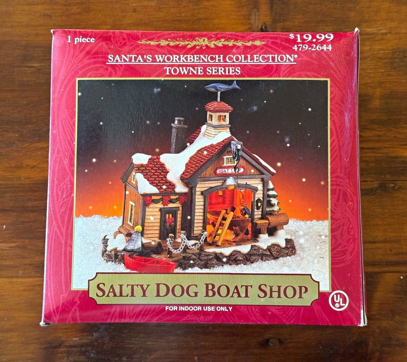 Santa’s Workbench Towne Series Salty Dog Boat Shop Ceramic House, Boxed