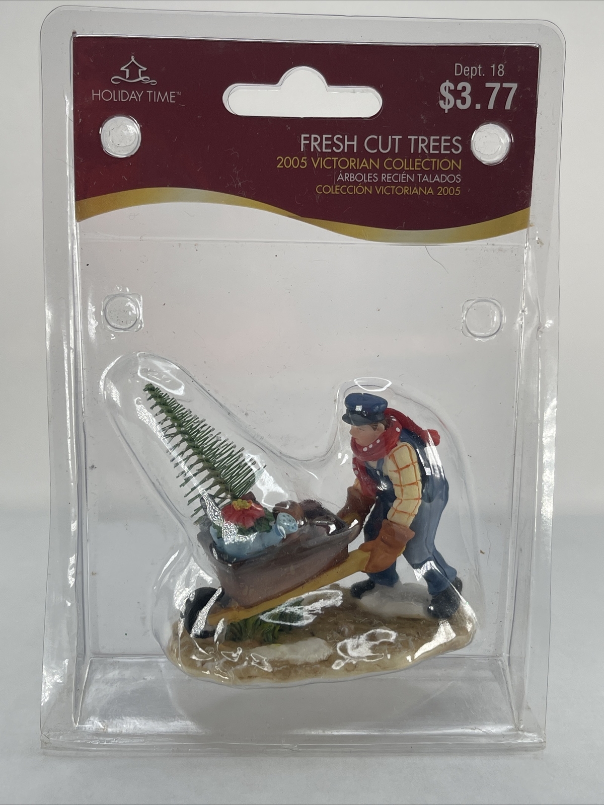 Holiday Time Fresh Cut Trees Victorian Collection 2005 Villager NOS K0968