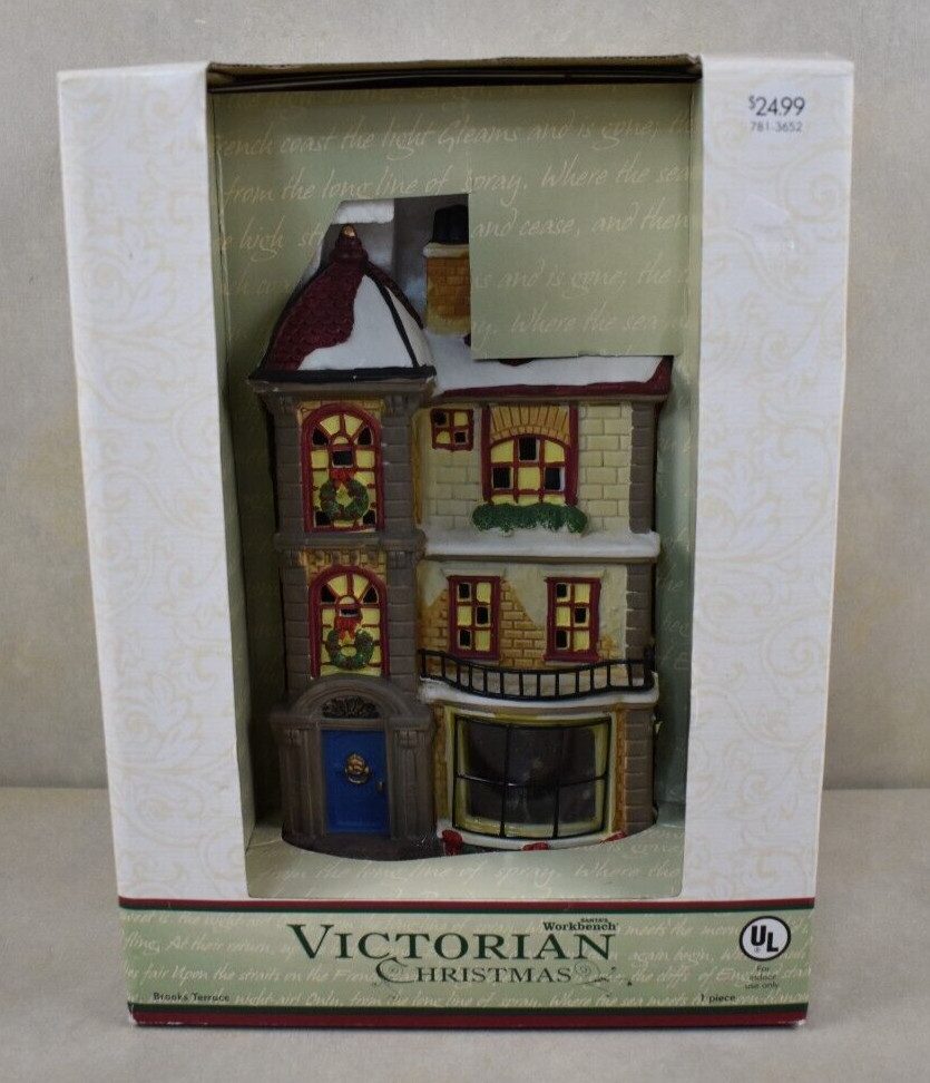 Santa’s Workbench Brooks Terrace Victorian Christmas Inside View NIB 2005