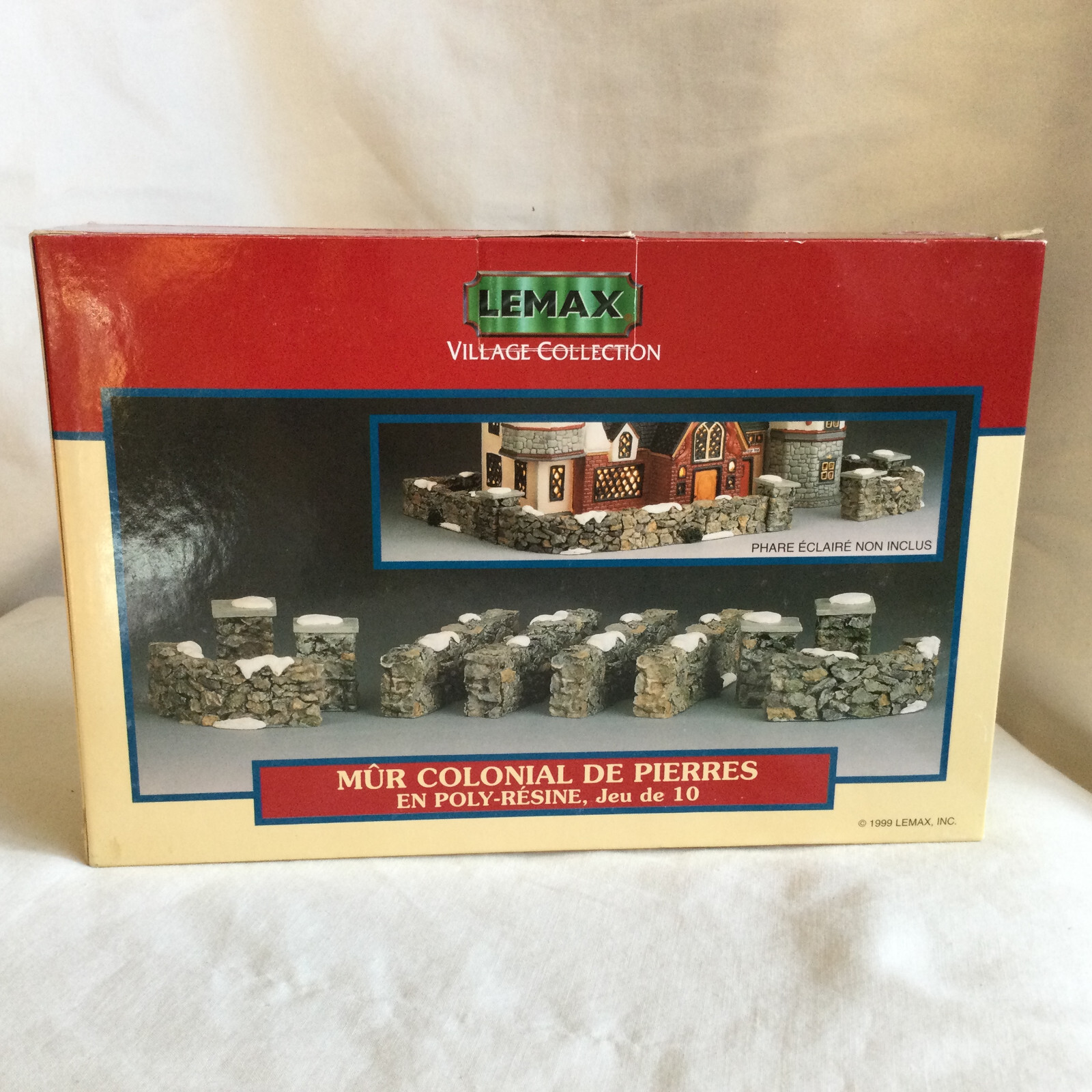 NEW Lemax Poly-Resin Colonial Stone Wall Set of 10 Christmas Village 1999