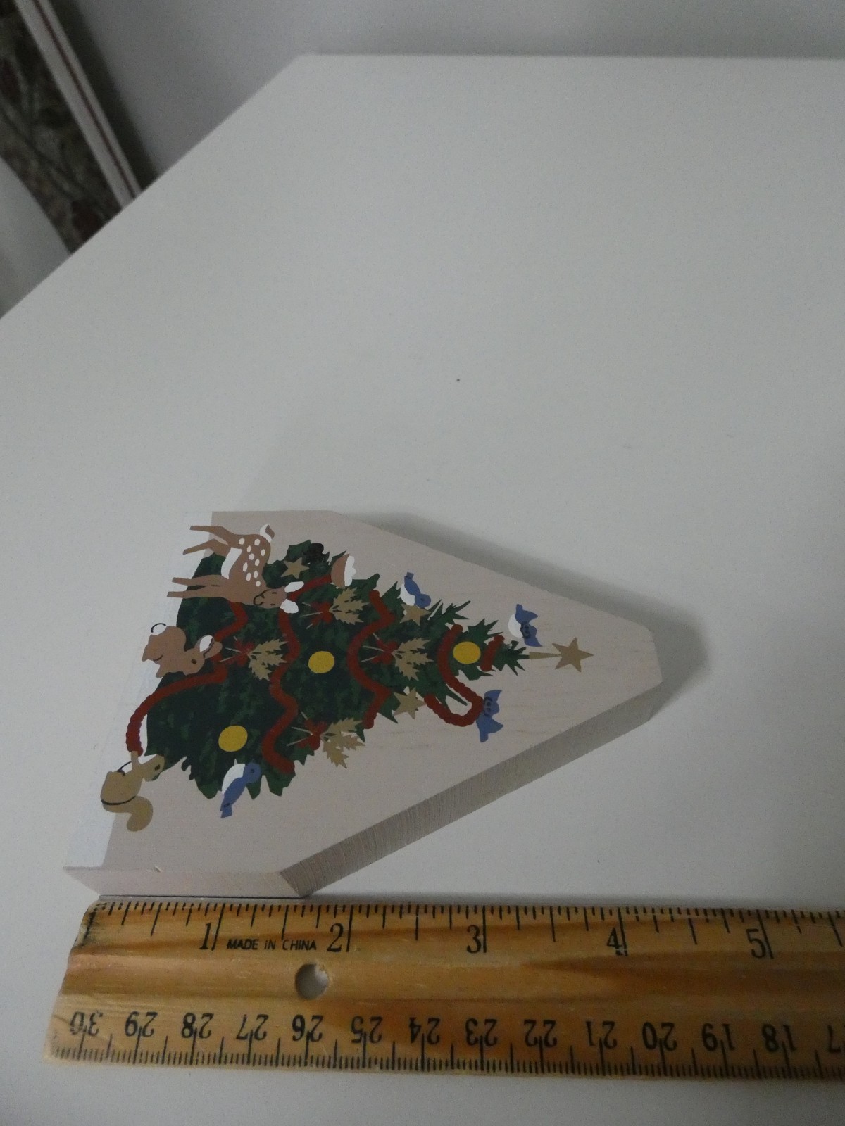 Cats Meow Wildlife Woodland Critters Christmas Tree Wood Painted Shelf Sitter 94