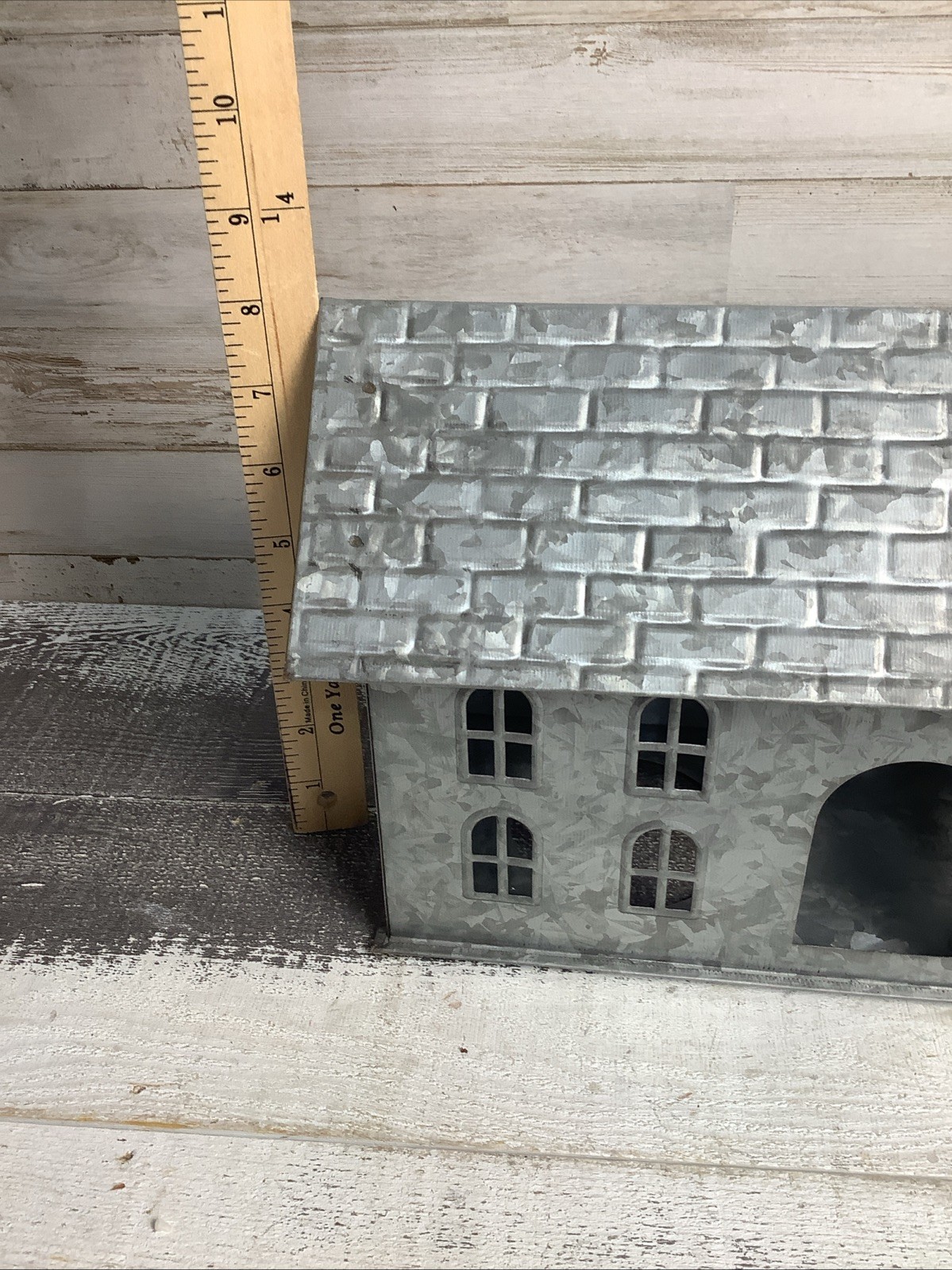 Pottery Barn Galvanized Village House 15″x9″