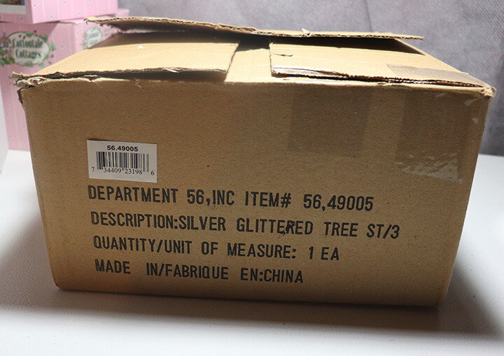 Dept 56 Set of 3 Snow Covered Trees 9×5″,8×4″, 7×3.5″ in Box