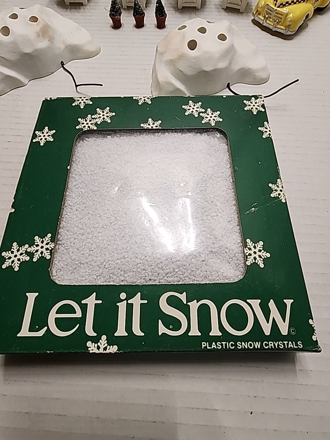 Dept. 56 Village Accessories, 20 Landscape Trees, Taxi 1987, Snow Crystals, Rock