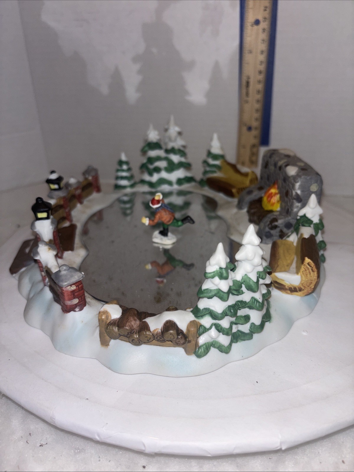 Holiday Time Village Collectibles Skating Pond