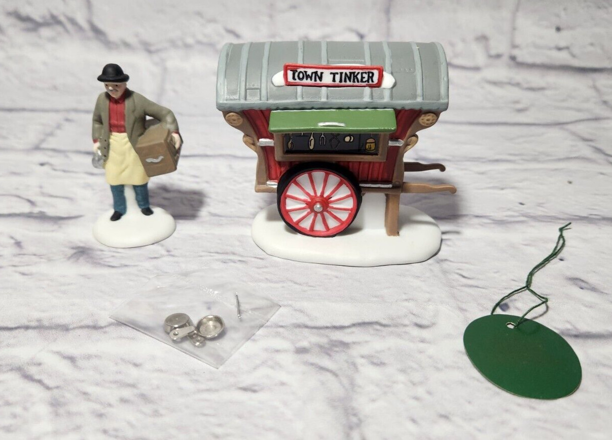 Dept 56 Heritage Village Collection Town Tinker Set of 2 5646-4 Christmas Wagon