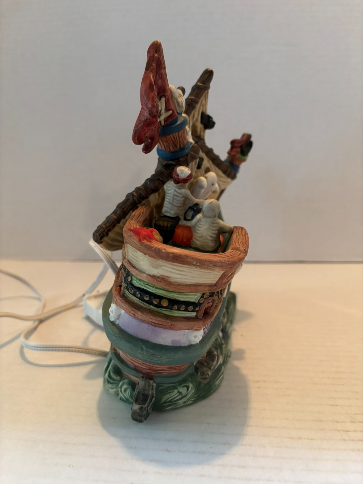Vintage Pacific Rim Haunted Ghost Ship Lighted Halloween Porcelain 8 inches Tall