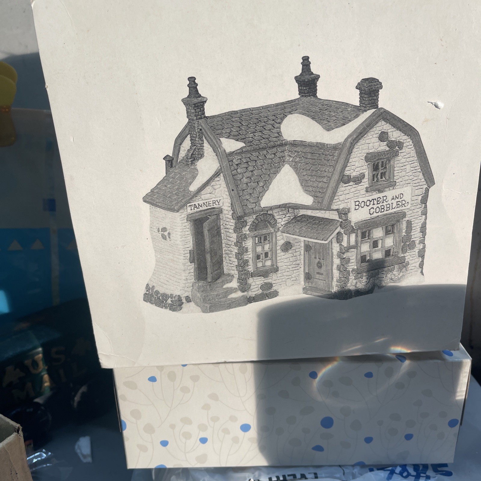 1988 Dept 56 Dickens Village Series Booter And Cobbler Lighted Christmas House