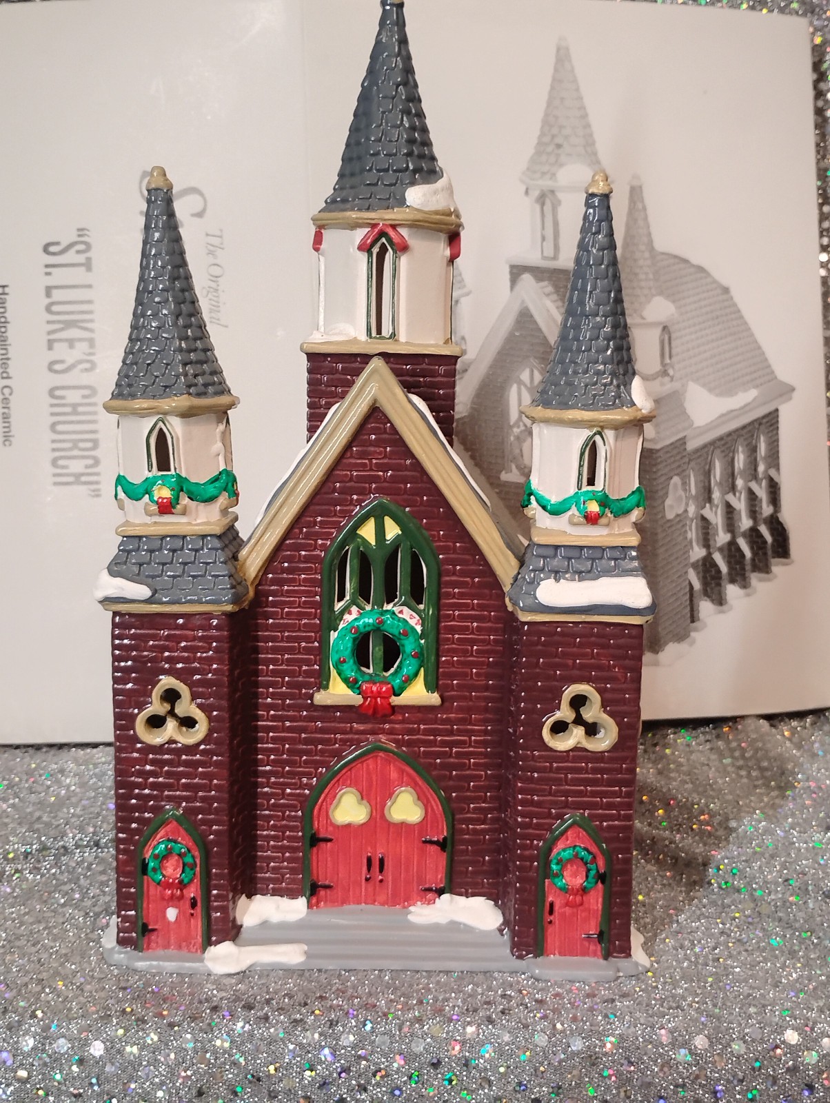 Dept 56 Snow Village St Luke’s Church Light Up Village W/Lighting W/Box 1992