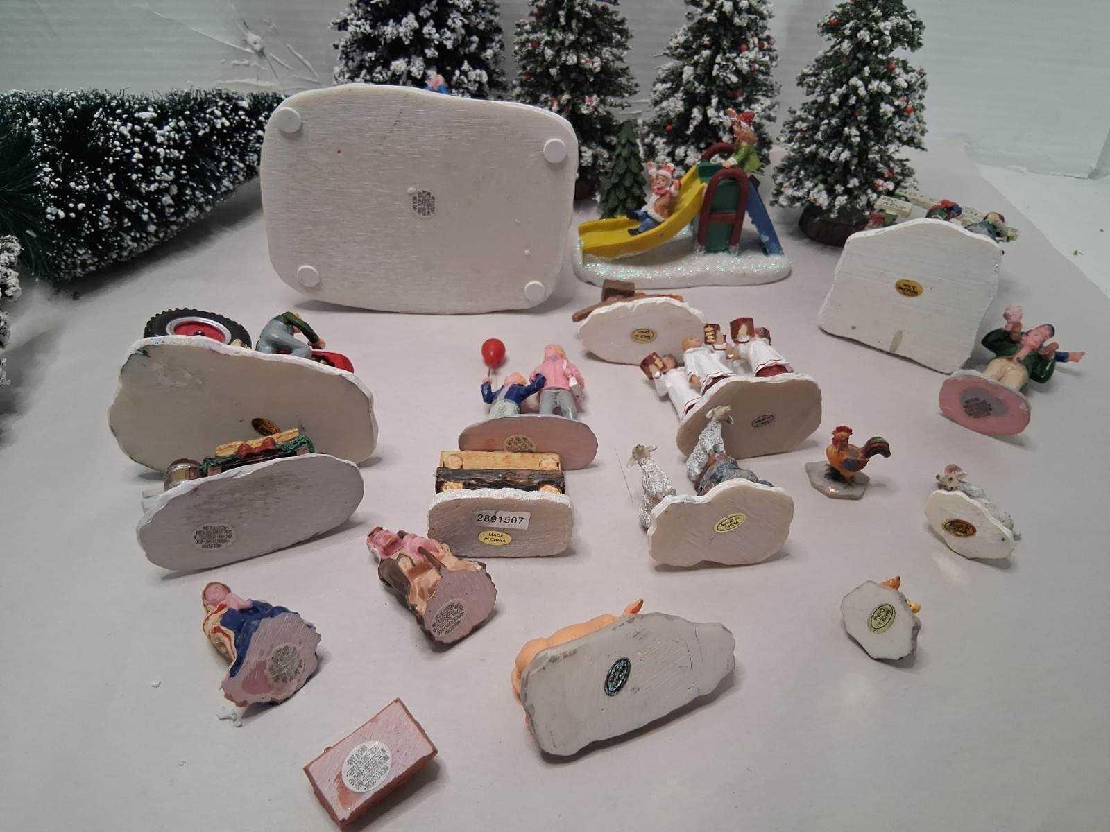 Lot Of 45 LEMAX,DEPT 56,ENCHANTED Christmas Figurines/Trees SEE DESCRIPTION