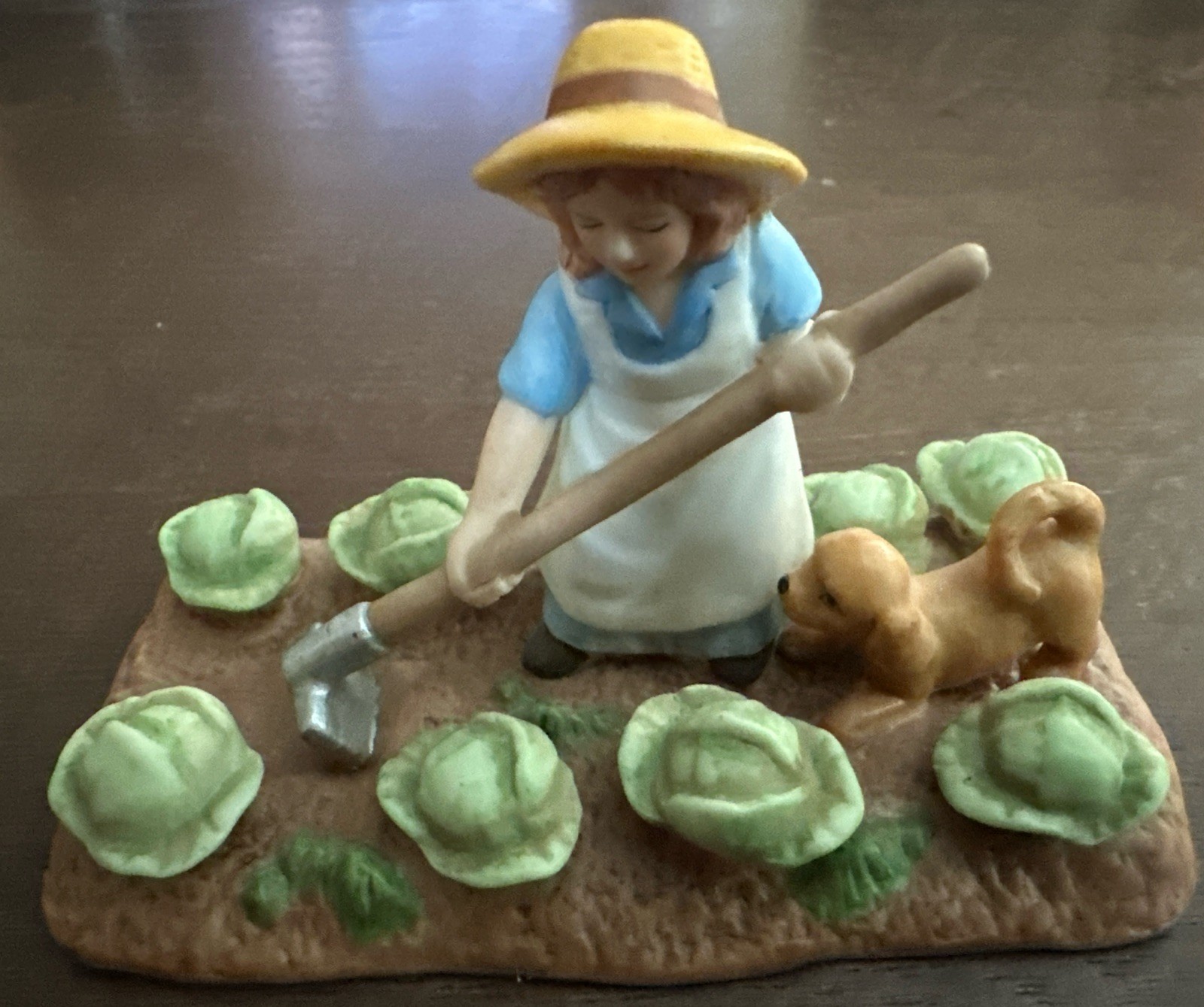 Geo Z. Lefton Colonial Village Sharon Blarney Garden Girl & Dog Figurine #11576