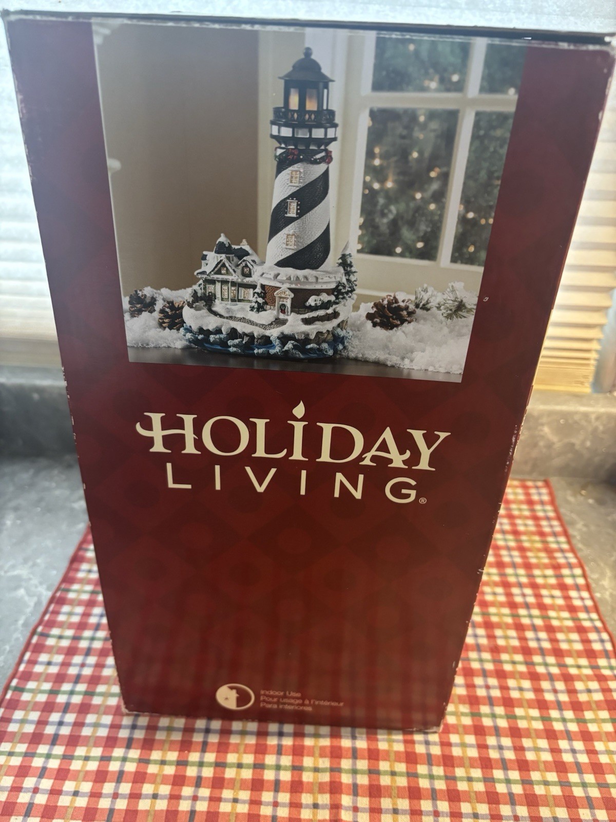 Holiday Lighthouse Christmas Fiber Optics Lights WORKS! Includes Adapter