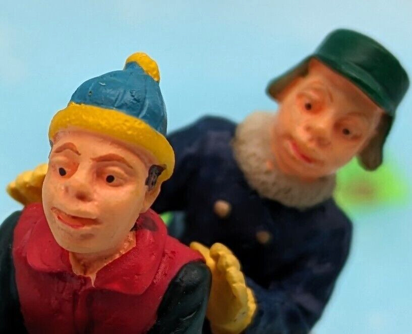 Lemax Sledding Gramps boy Grandpa 92359 Christmas Village Figure NO BOX INV207