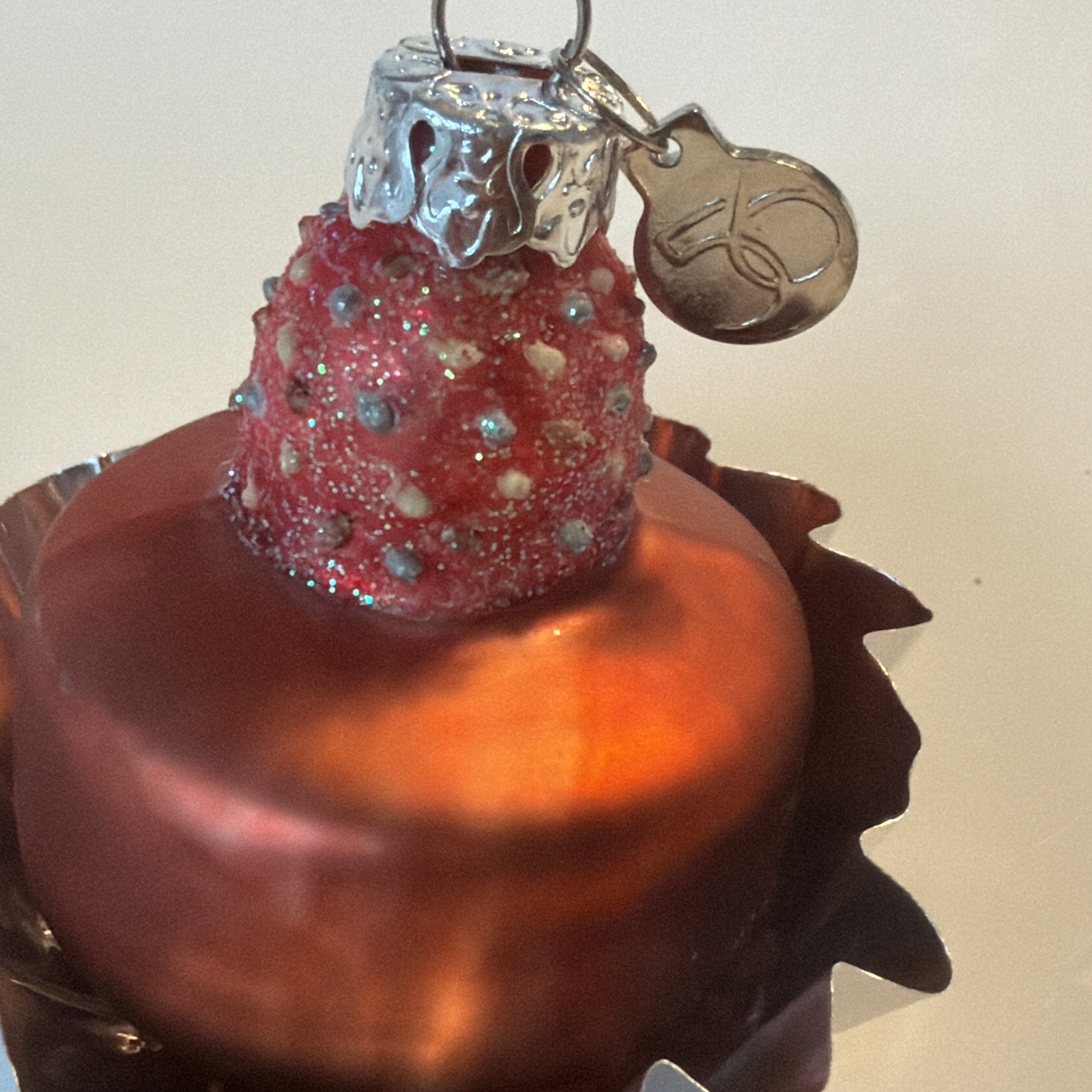 Dept 56 Glass Pastry Christmas Ornament Cupcake Tiered Cake Foil Decorated