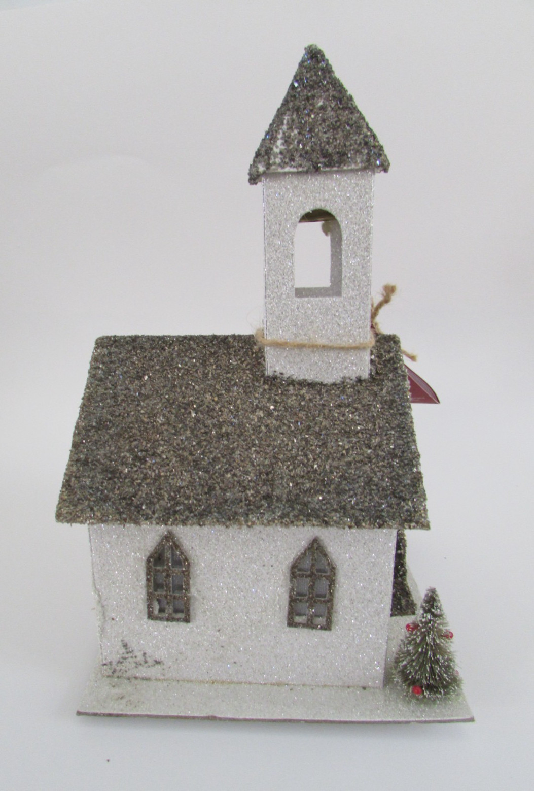 Pottery Barn Christmas Large German Glitter House Church Putz Style NWT