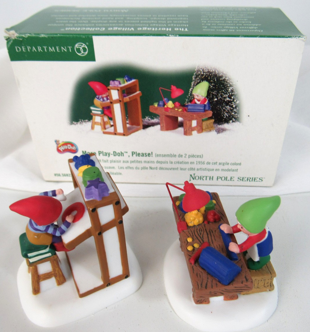 Department 56 North Pole Series “More Play-Doh Please” Elves Christmas Figurines