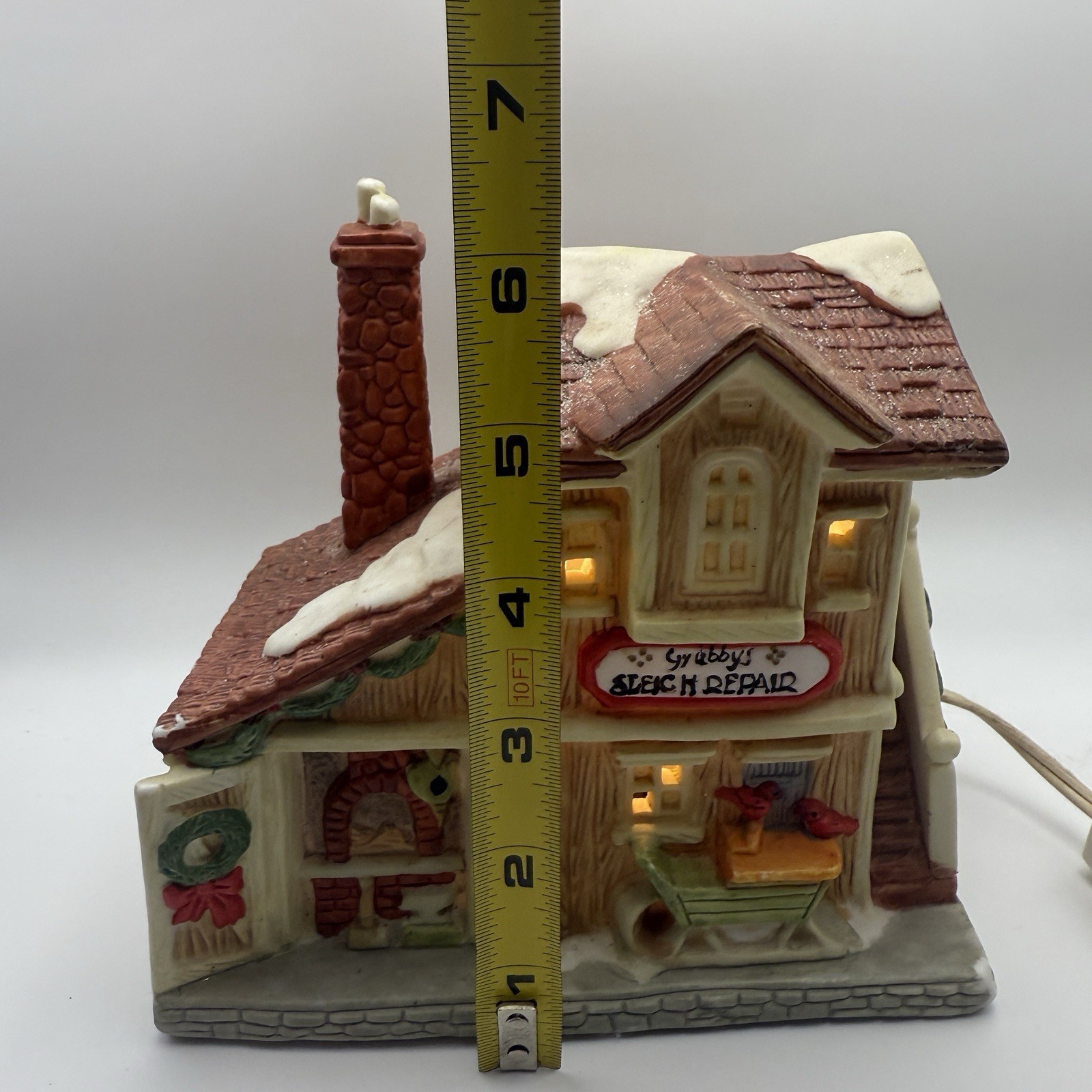 Vintage Christmas SantaKins Village Grubby’s Sleigh Repair A Sants’s Best 1992