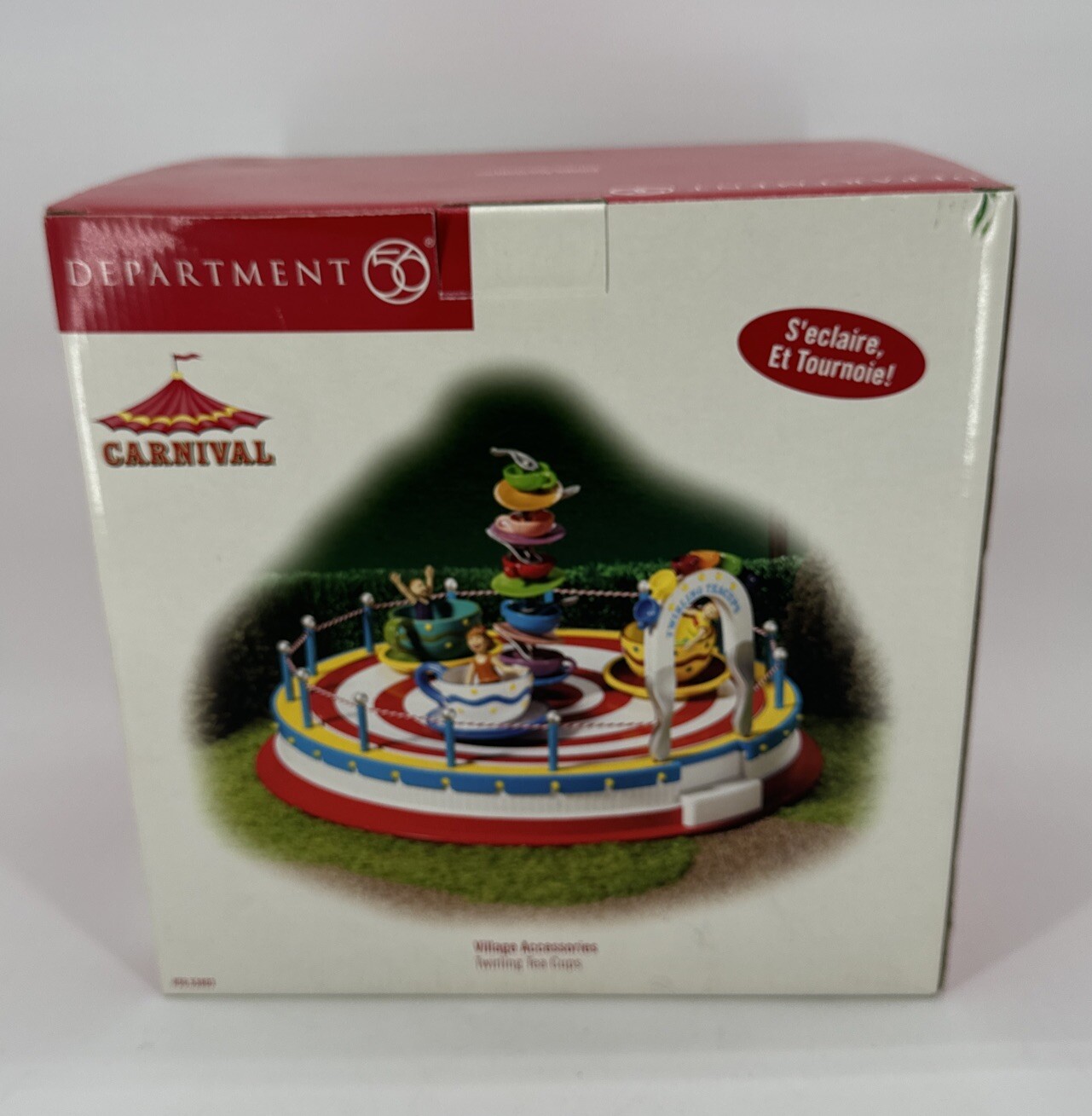 VTG 2004 Department 56 Carnival Twirling Tea Cups Village Accessories #53803 NEW