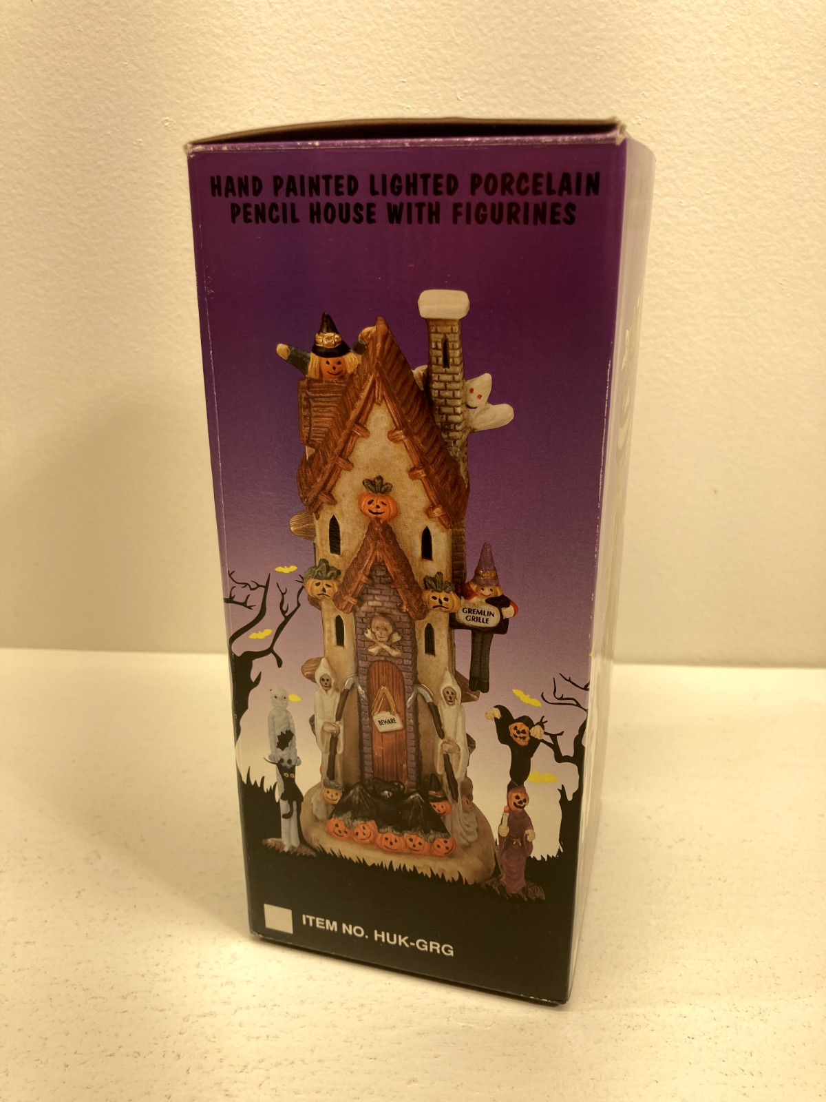 Halloween Haven Lighted Rowdy Rogue Gallery 8″ Village Haunted House Vintage EUC