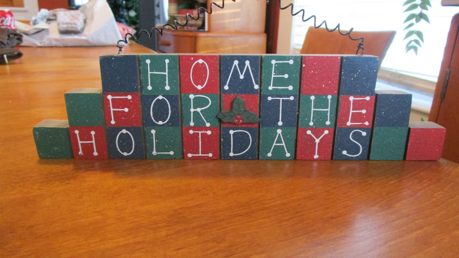 HOME FOR THE HOLIDAYS WOODEN SIGN OR SHELF SITTER