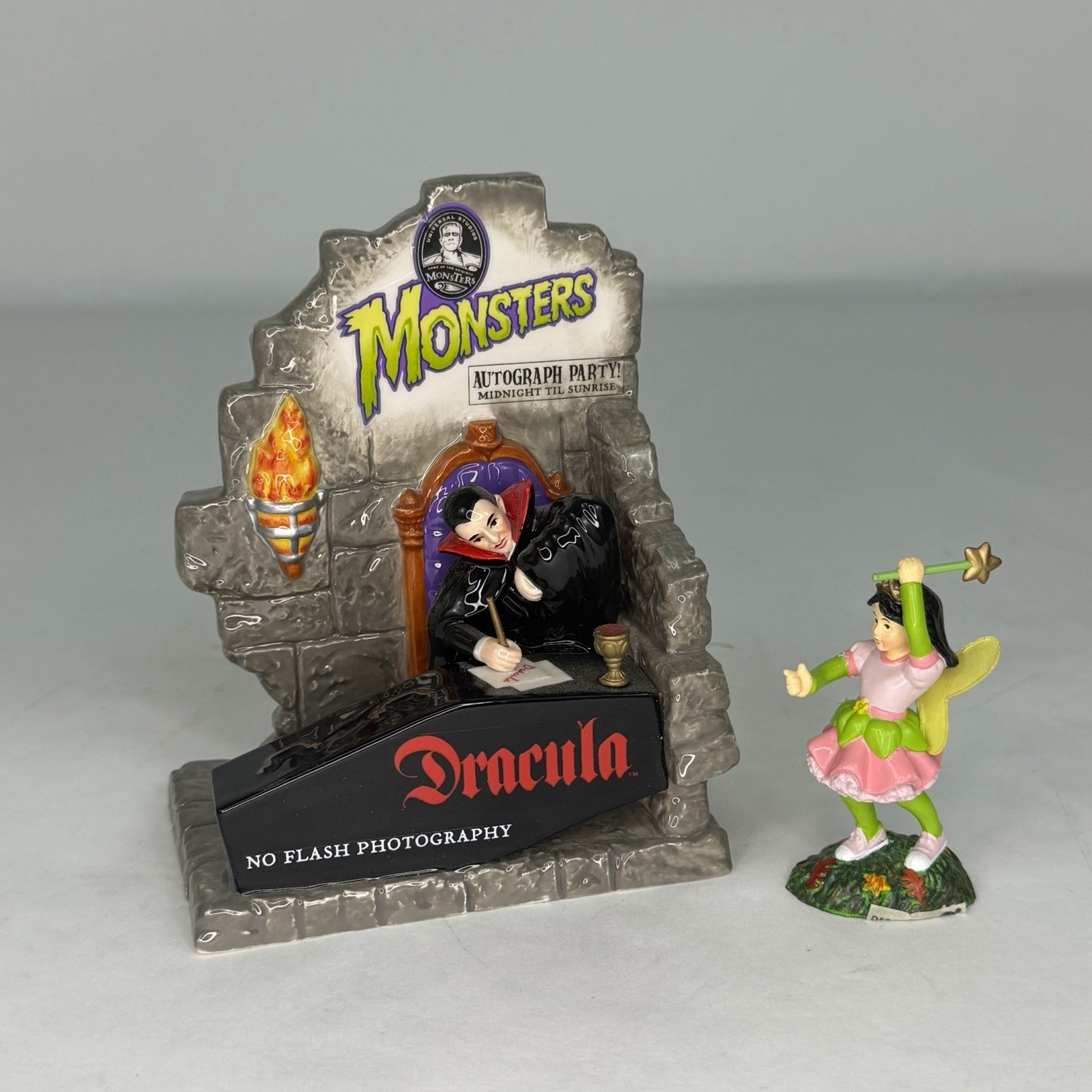 Dept 56 Halloween Monsters Autographs with Dracula 2 Piece Set 799977 Fairy Girl