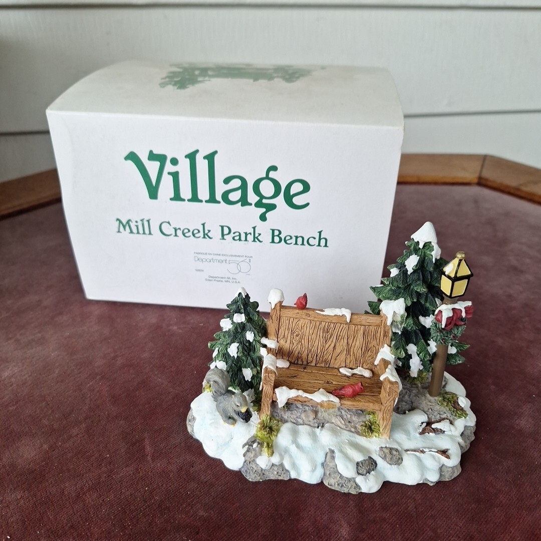 DEPT 56 CHRISTMAS SNOW VILLAGE ACCESSORY MILL CREEK PARK BENCH