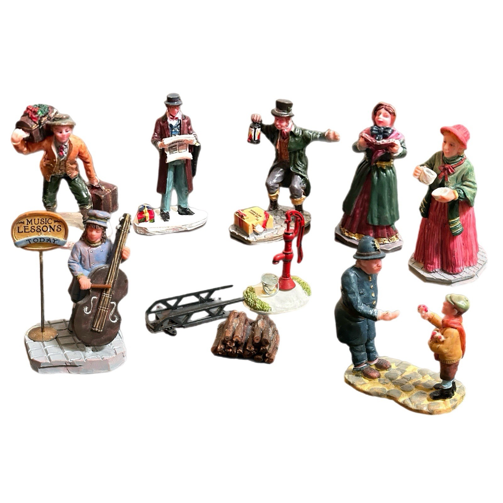 Lemax Village Christmas Theme Assorted Figurines Lot of 10 Victorian