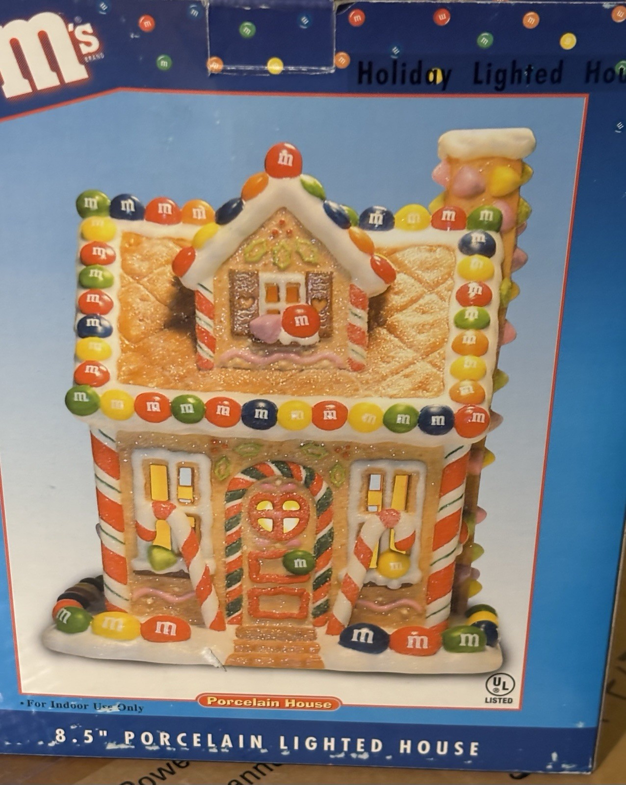 M&M’s Porcelain Gingerbread House Holiday Christmas 8.5″ in Box