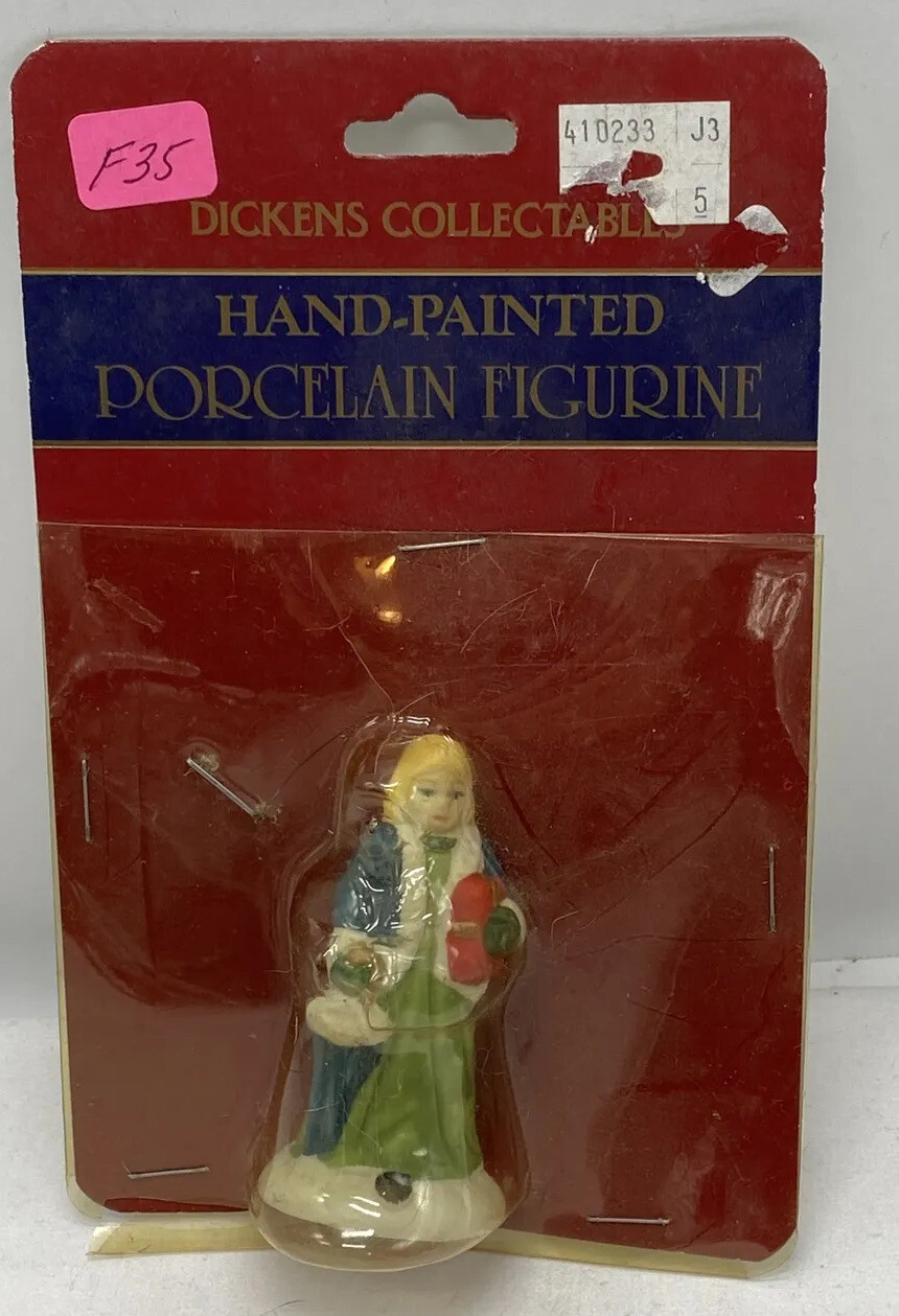 Dickens Collectables Christmas Village Accessory WOMAN Dollhouse F35