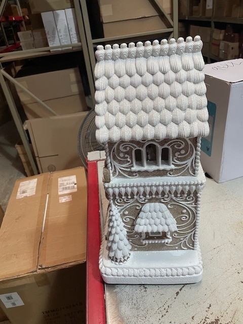 Roman Lighted Musical Gingerbread House w/Rotating Christmas Tree #136276