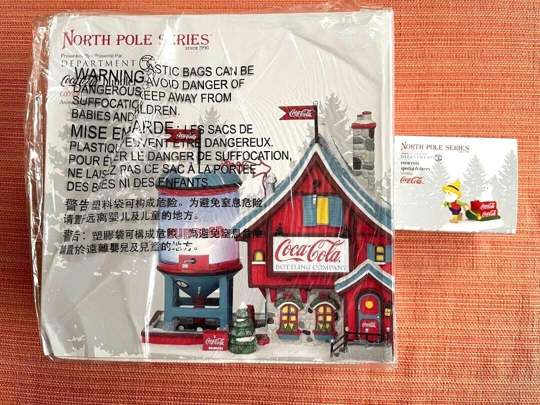 Dept 56 North Pole Coca-Cola Bubbler, Sold w/Special Delivery, Animated- Rare