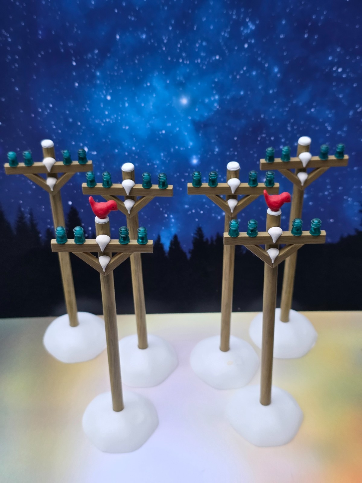 Dept 56 Set of 6 Christmas Village Telephone Poles insulators NO Wires 52656