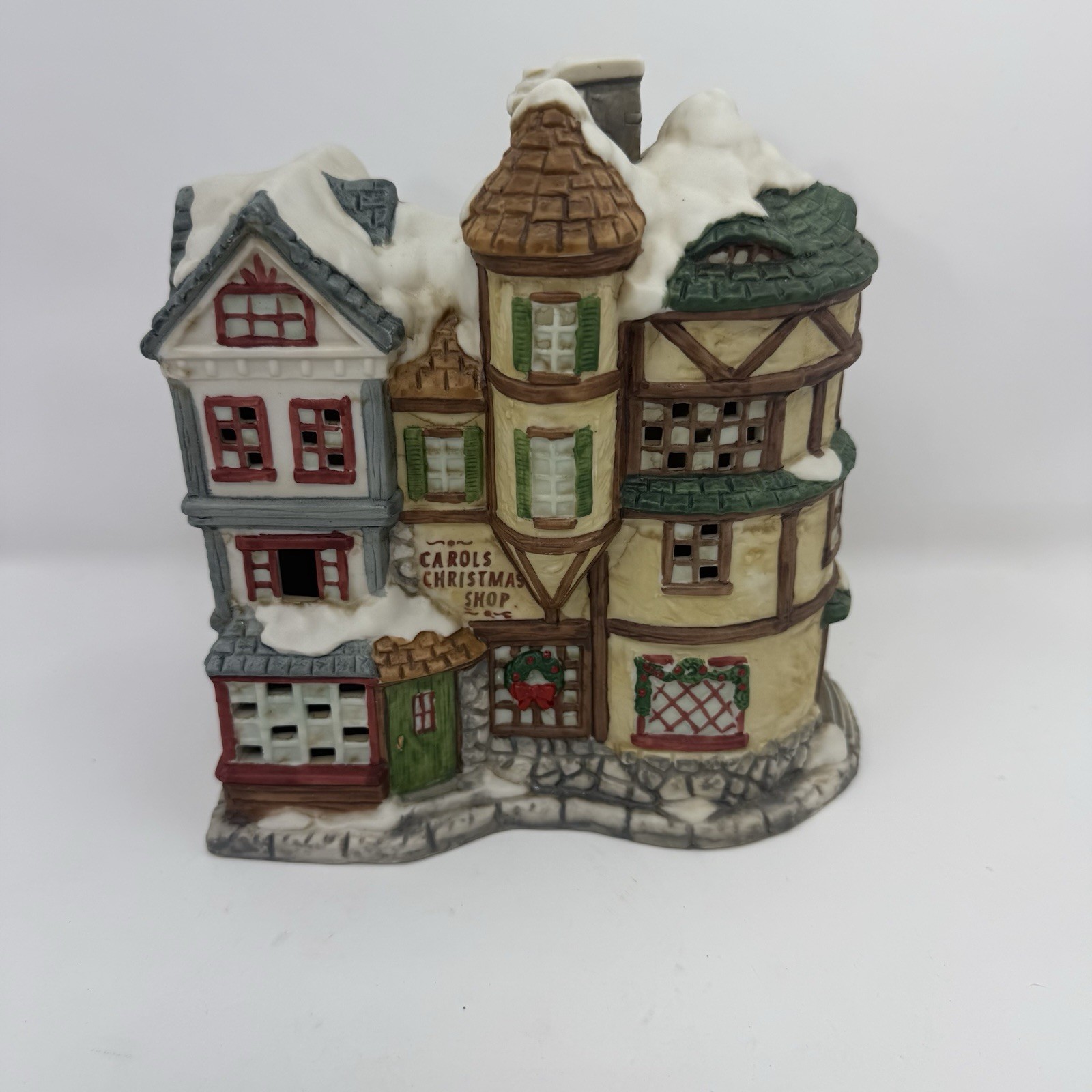 Mercuries USA Lighted Christmas Village House “Carols Christmas Shop” 1998