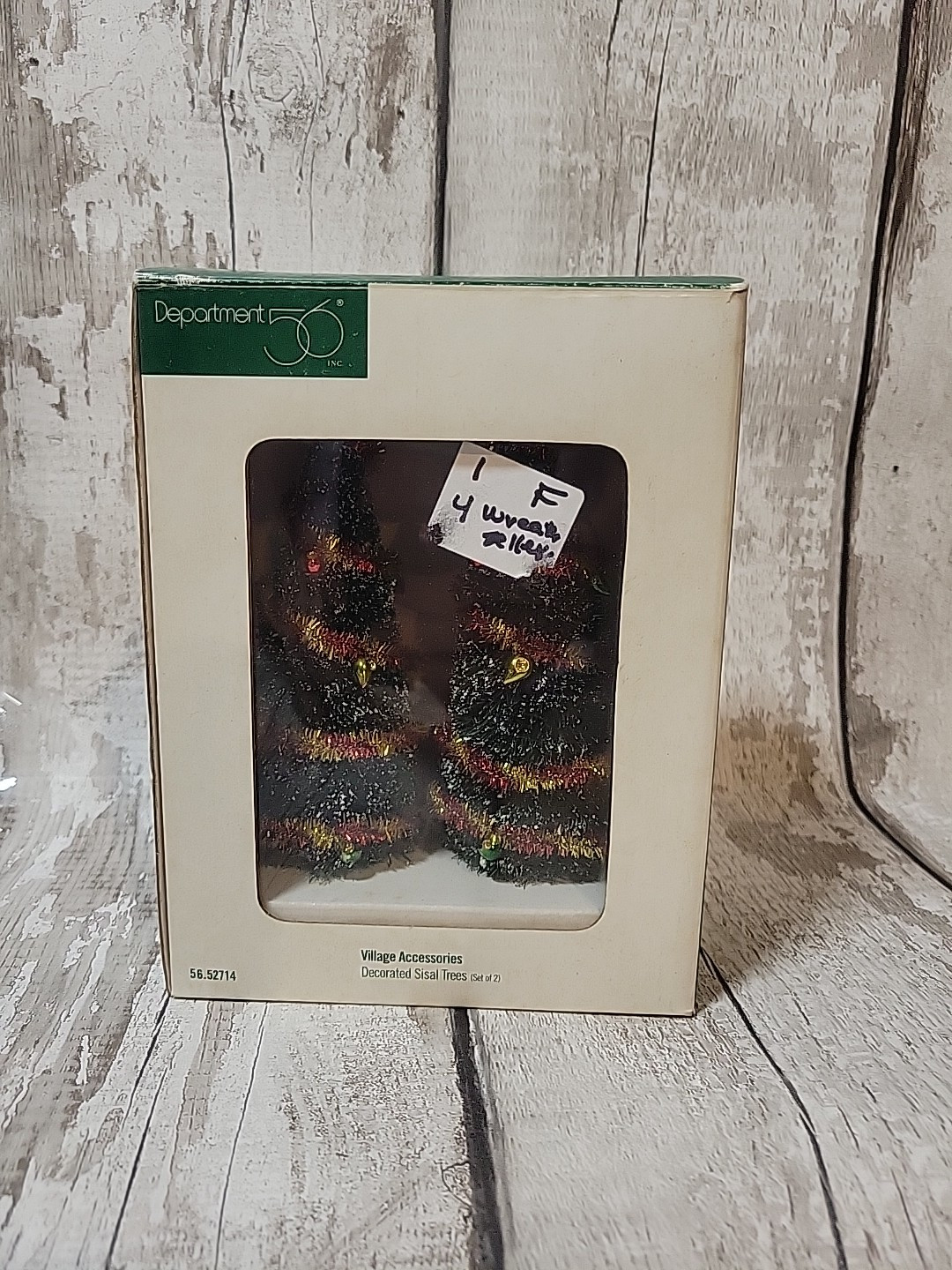 Dept 56 Decorated Sisal Trees General Village Accessories 52714 Set of 2 Red NIB