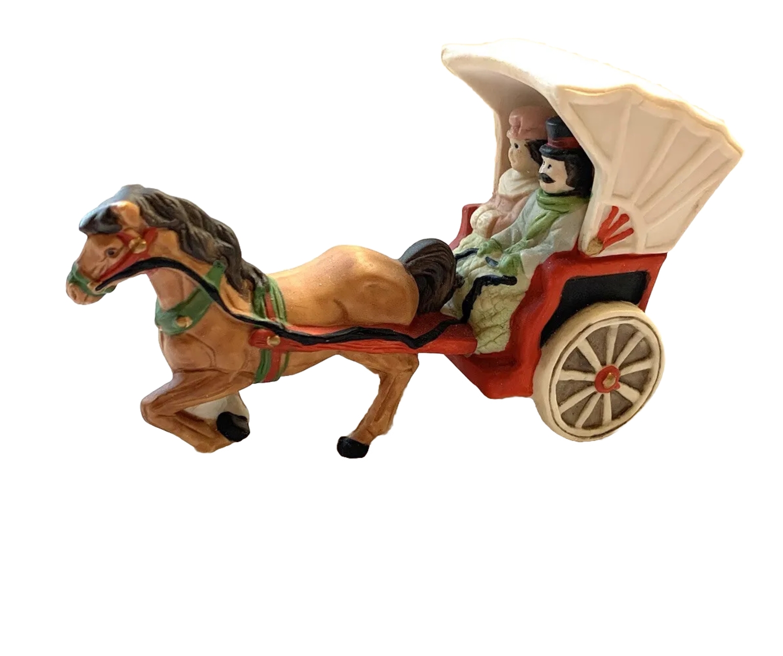 Traditions porcelain Victorian Village replacement horse drawn carriage 1992