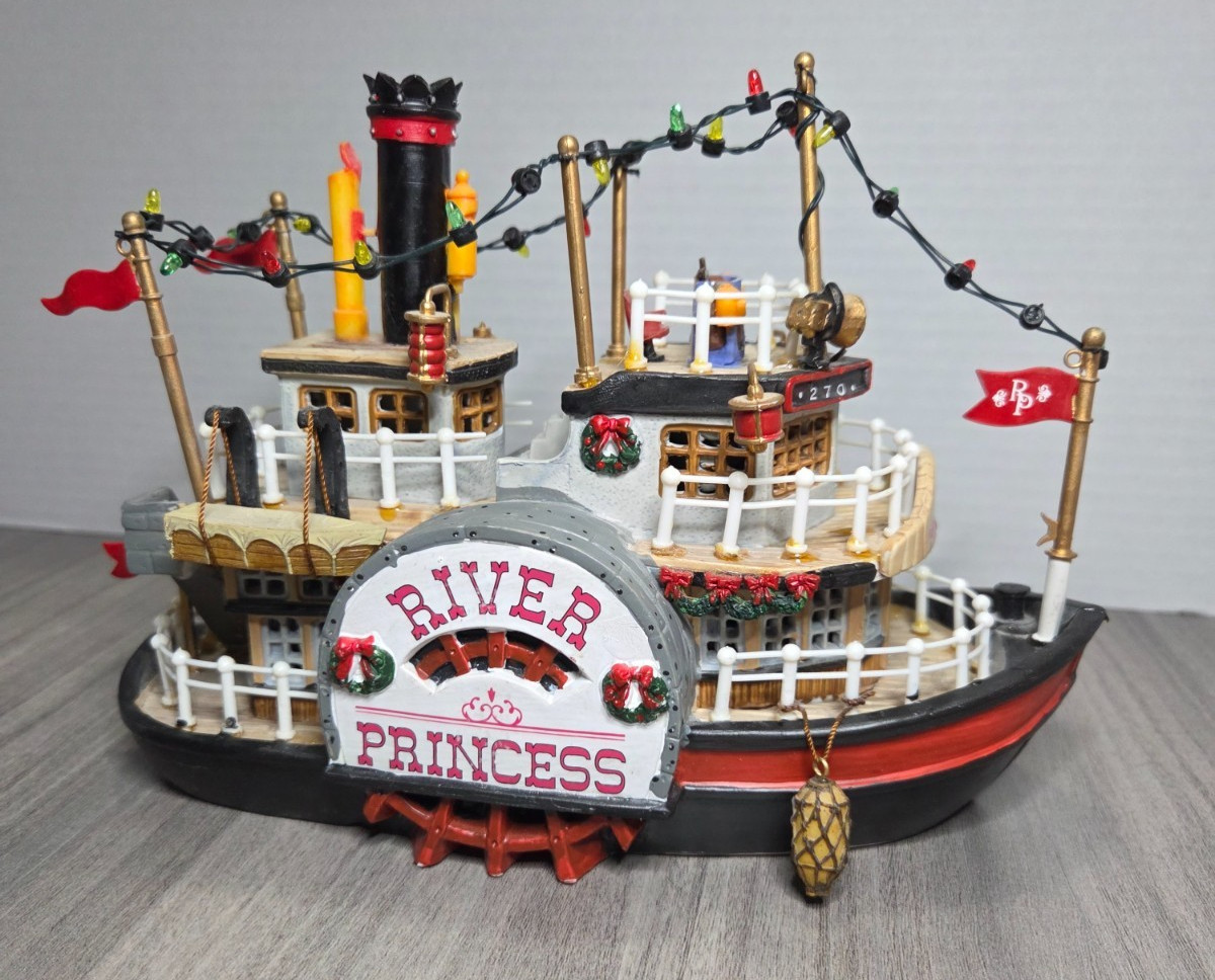 Lemax Village Collection River Princess Boat Christmas Village Lights Works
