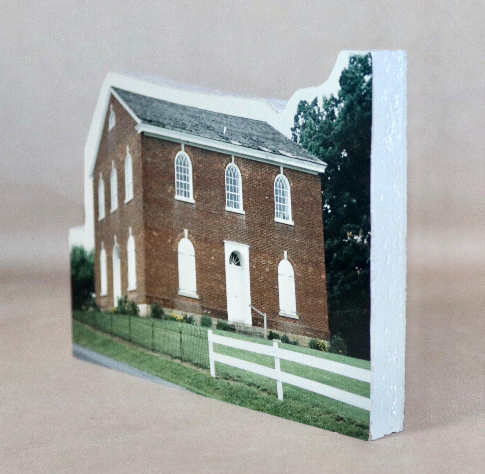 Old Zion Reformed Church ~ Brickerville PA 10/1995 Photo On Wood Shelf Sitter