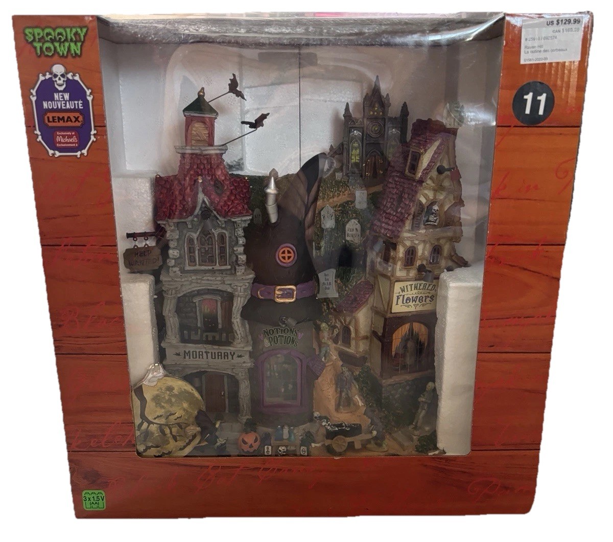 Lemax Michaels Exclusive Spooky Town Halloween Village Raven Hill As Is No Moon