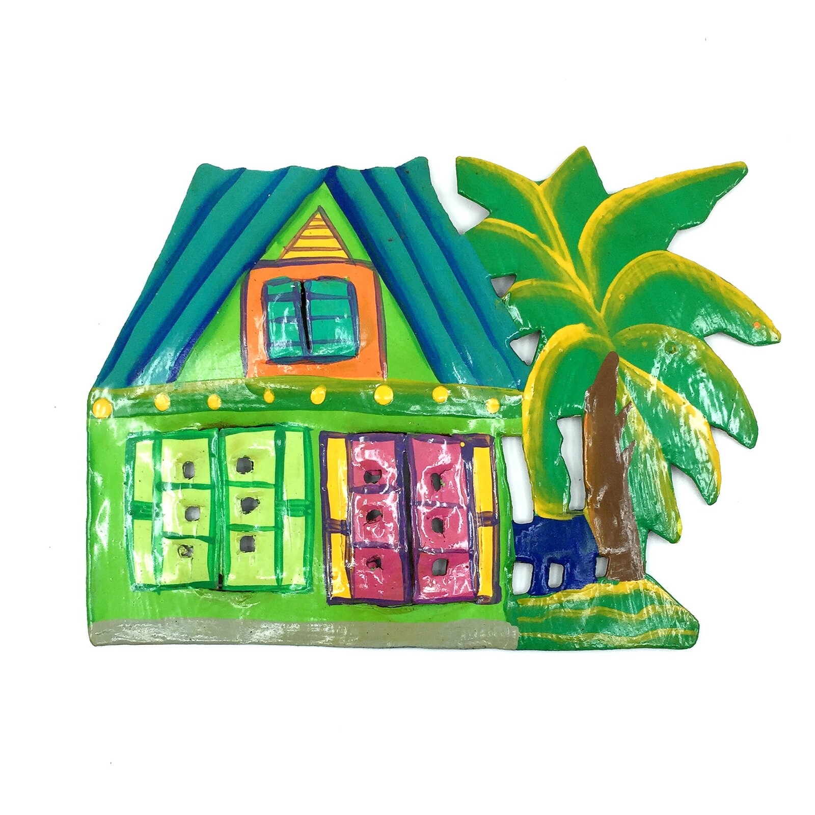 Key West Cottage 7″ Tropical Indoor Outdoor Handcrafted Haitian Metal Art #6