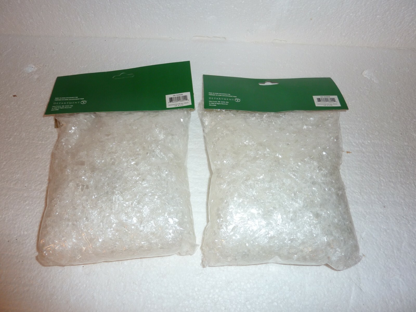 2 New Bags Dept 56 Village First Frost Snow Crystals Sealed 3oz. Size S-40