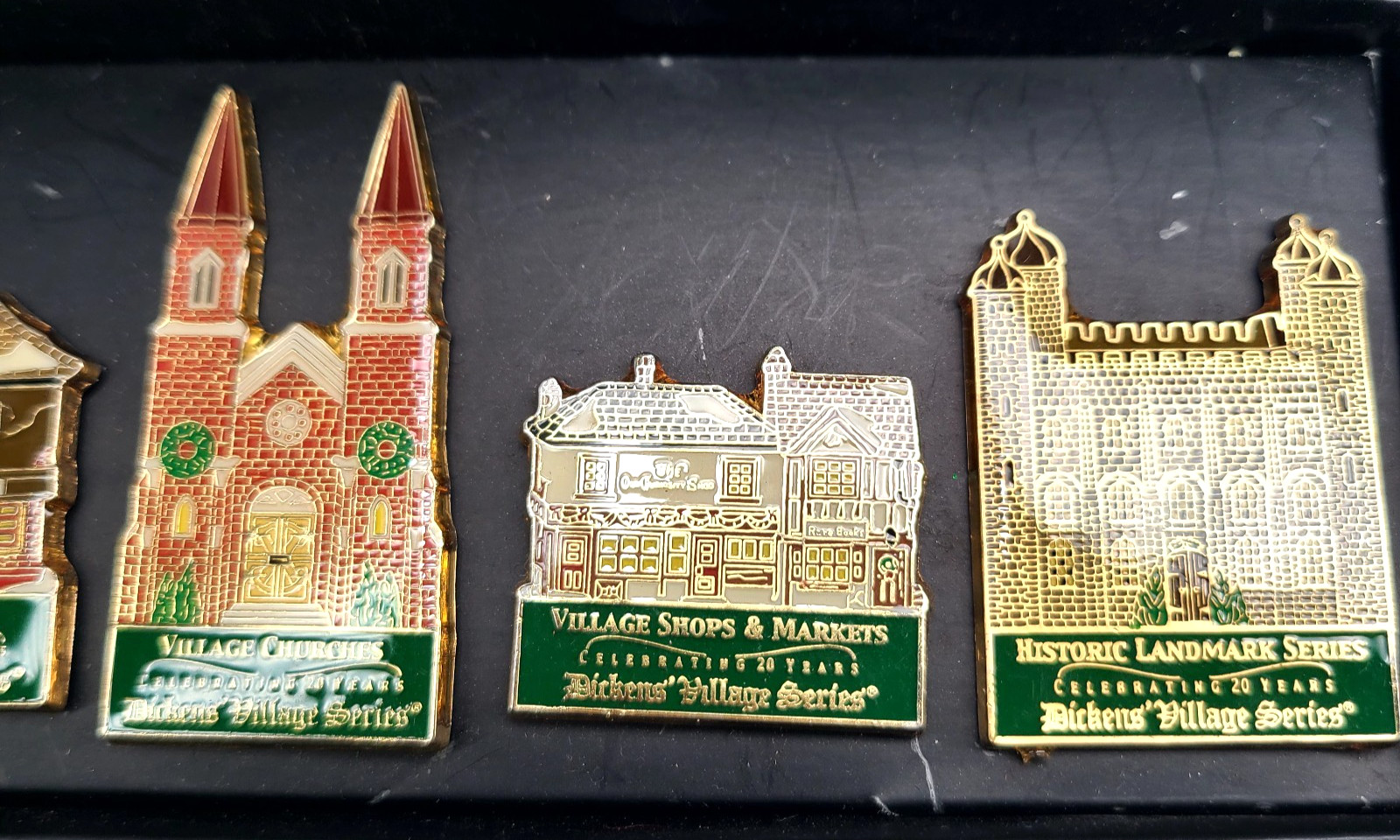 Department 56 Dickens Village Series 20th Anniversary 6 Collectable Pins 2003