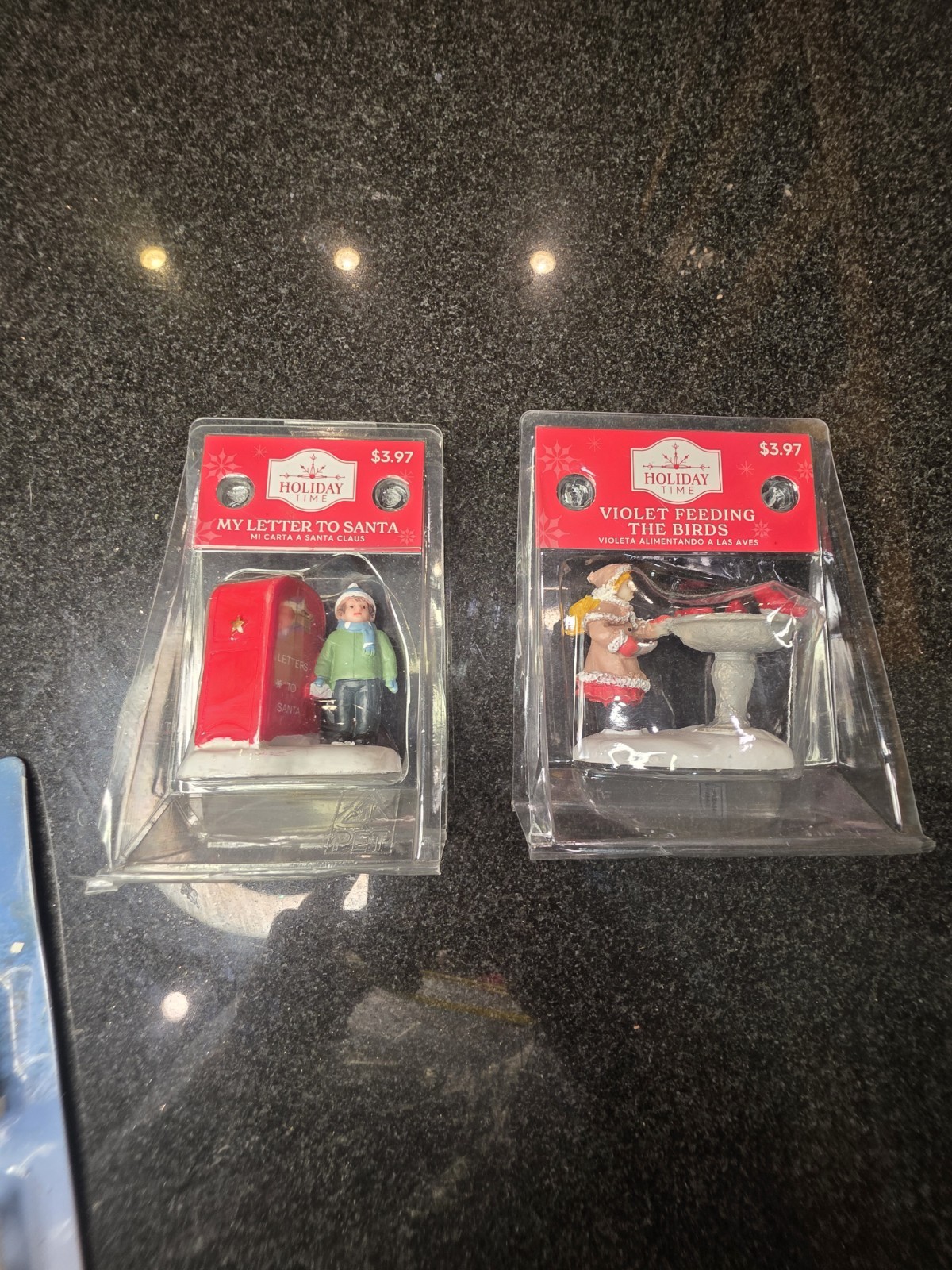 Holiday Time Christmas Village Accessories Lot of 2 Violet And Letter To Santa