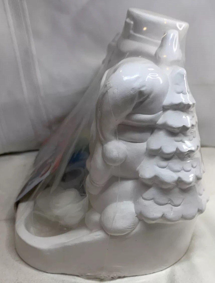 Plaster Tealite Snowman Party Christmas Art Project Made By 4U Studio