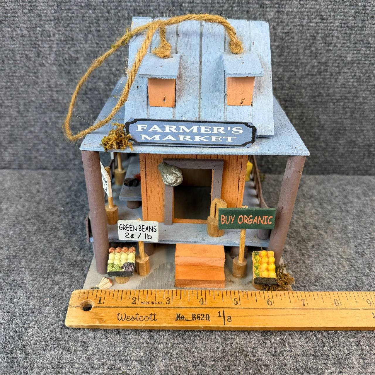Vintage Wooden Market House Decor Farm Stand Rustic Display