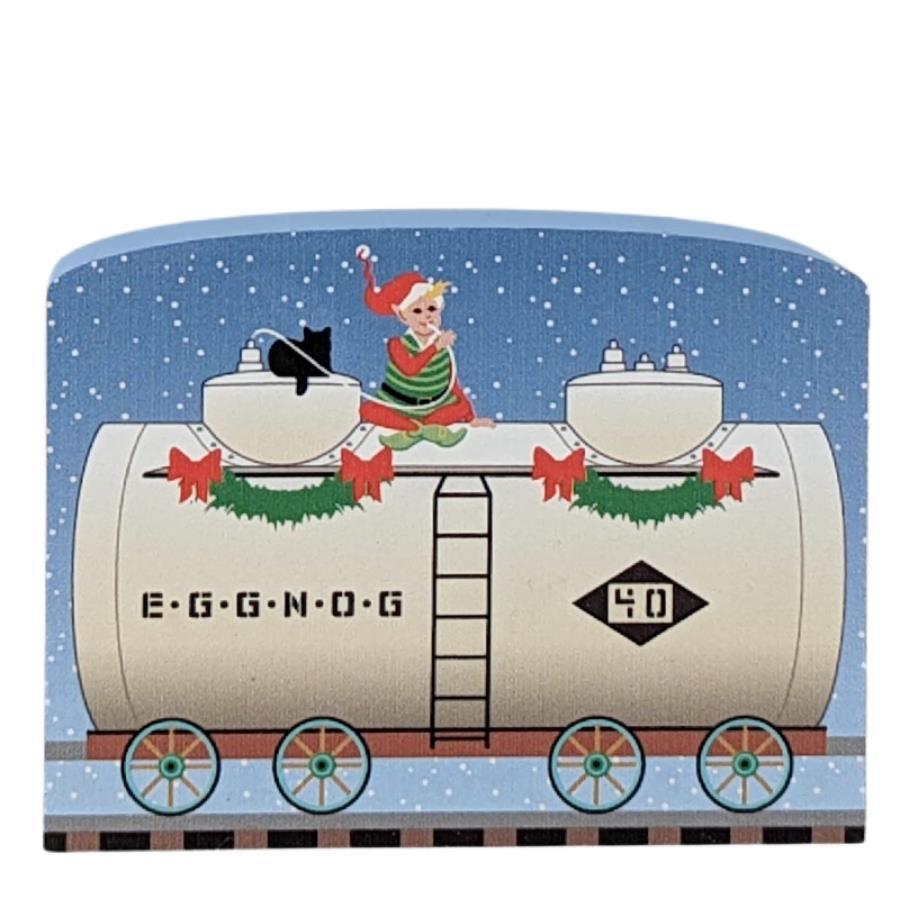 Cat’s Meow Village Christmas North Pole Limited Train Car Eggnog Tanker #22-924