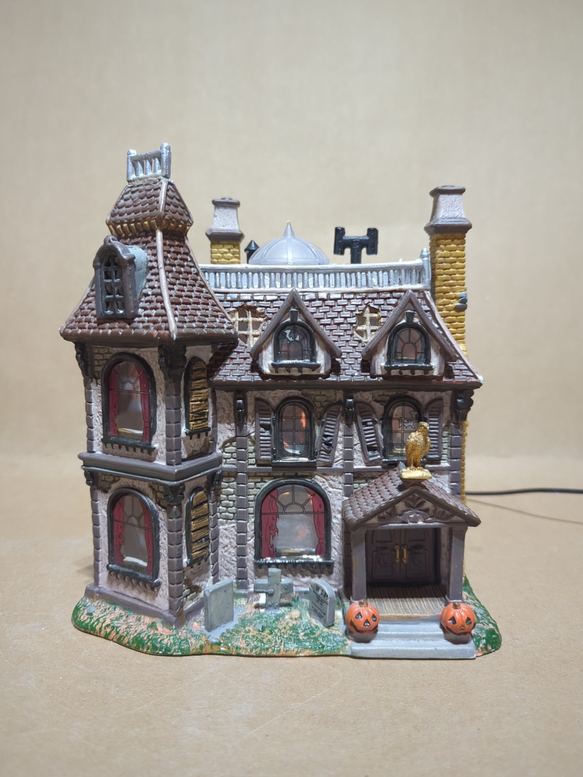 Lemax Spooky Town Alford Mansion Halloween Haunted House Light up w/Box