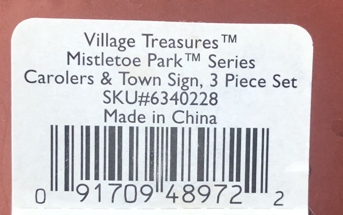 Carolers And Town Sign Lenox Village Treasures Mistletoe Park #6340228 Retired