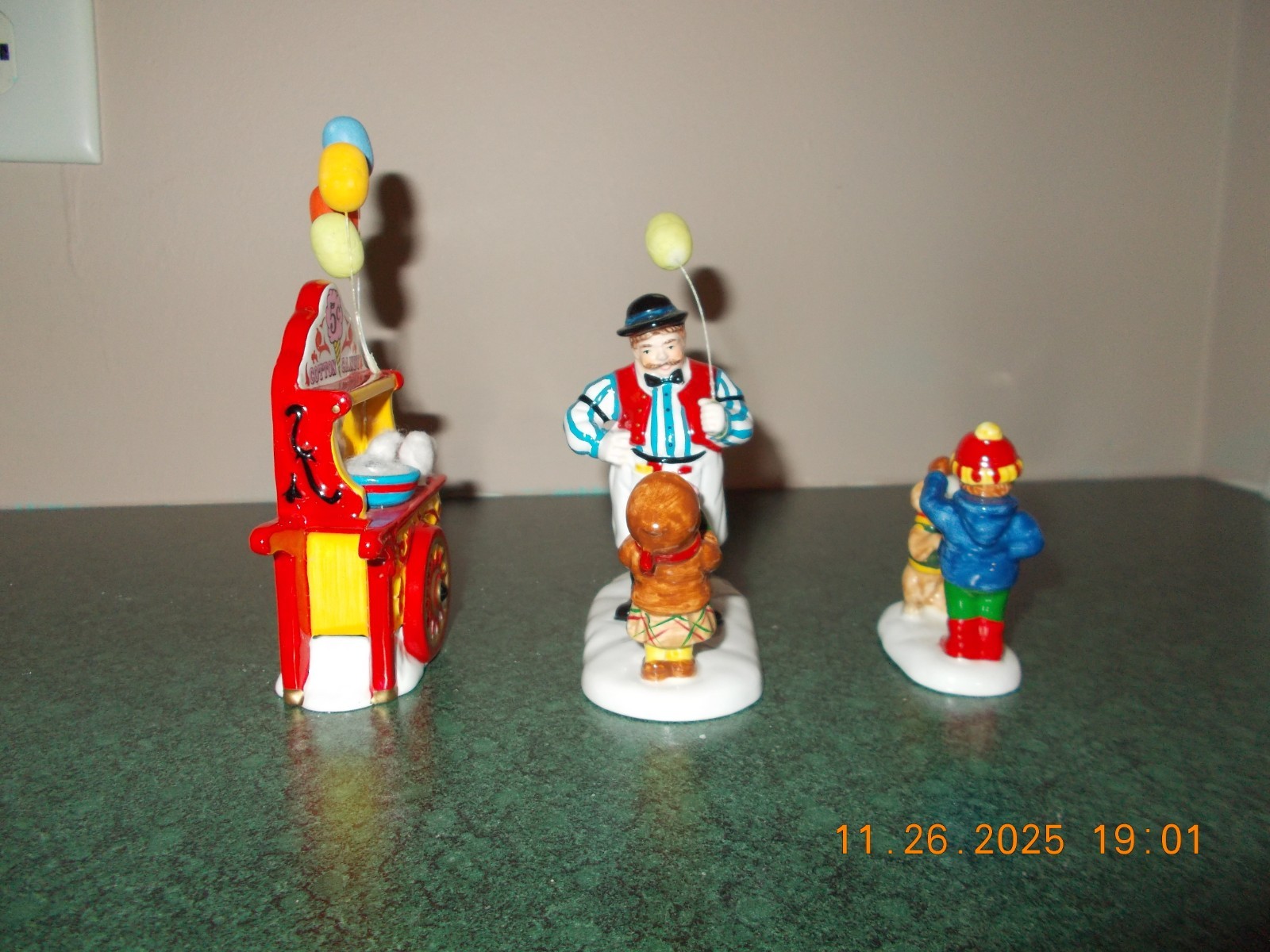 Dept 56 – “Carnival Tickets And Cotton Candy “- #54938- Set of 3 – SNOW VILLAGE